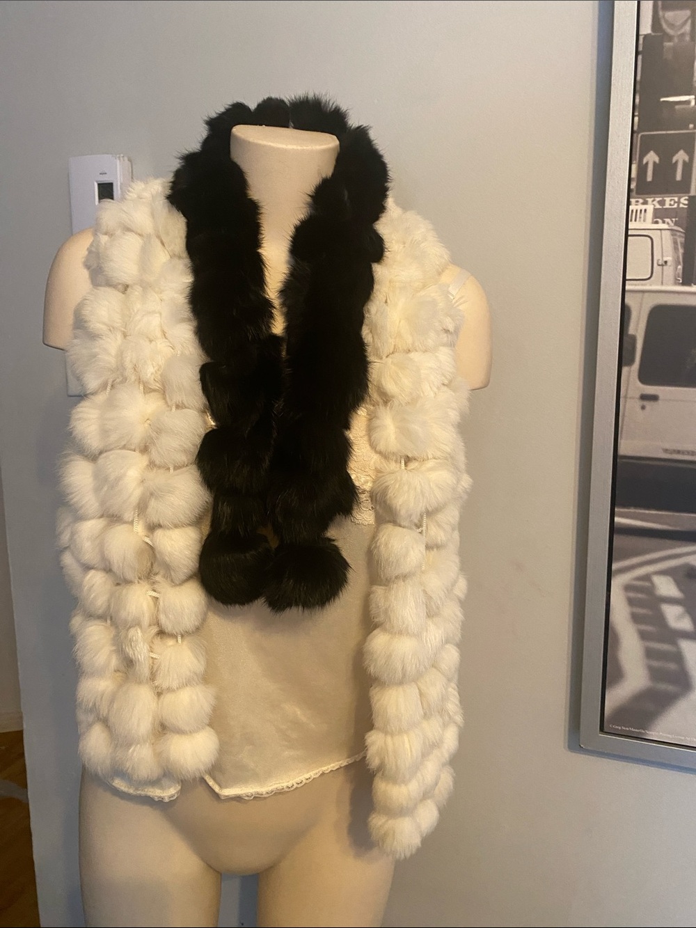 Real Rabbit fur pompom collar scarfs Lot